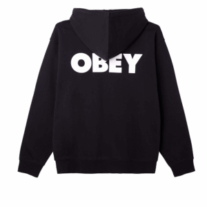 SUDADERA OBEY BOLD ZIP HOOD BLACK