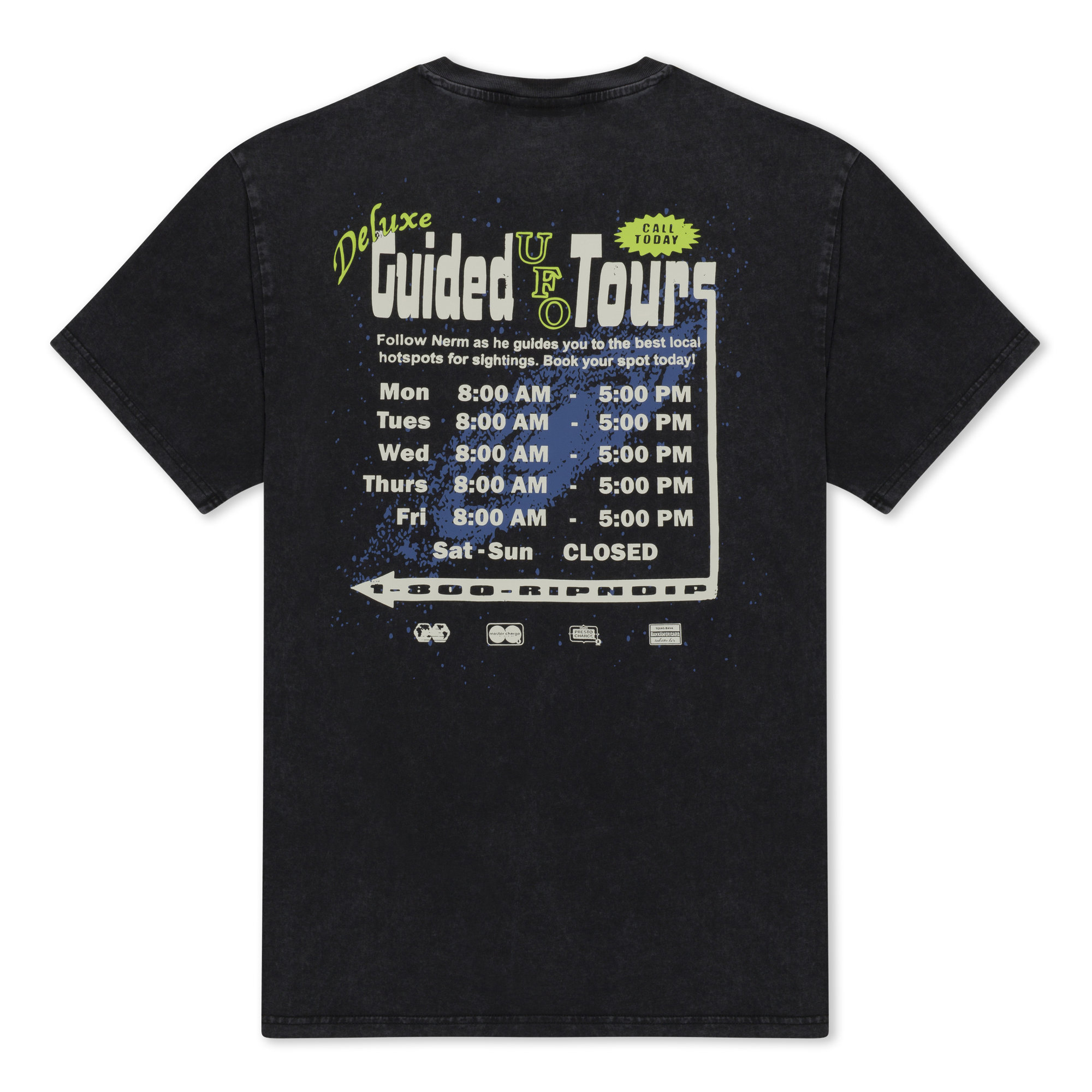 CAMISETA RIPNDIP UFO TOURS BLACK VINTAGE | Mechanic