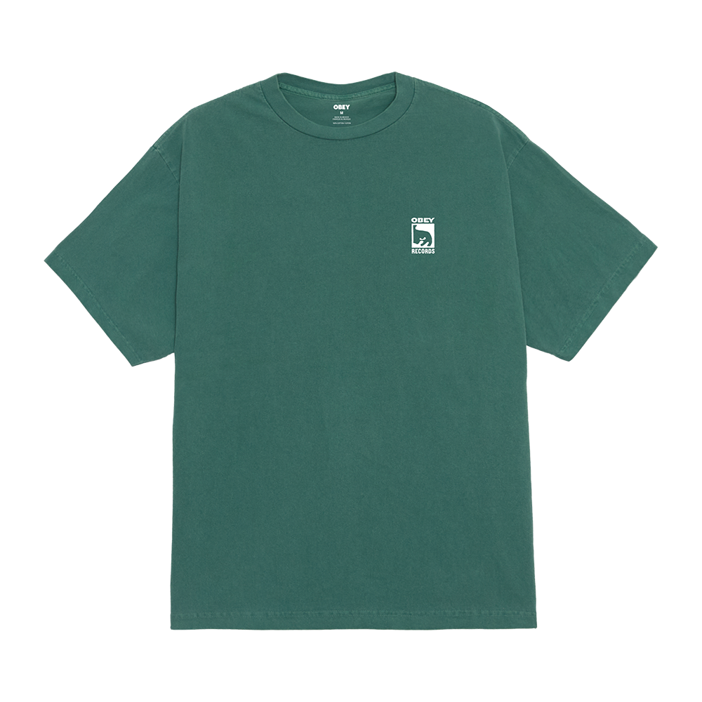 CAMISETA OBEY RECORDS ICON PIGMENT RAINFOREST | Mechanic