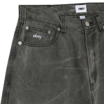 PANTALÓN CORTO OBEY BIGWIG BAGGY DENIM BLACK WRINKLE WASH | Mechanic