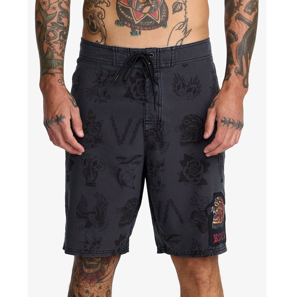 BAÑADOR RVCA  KALEB BIRDS BOARDSHORT BLACK | Mechanic
