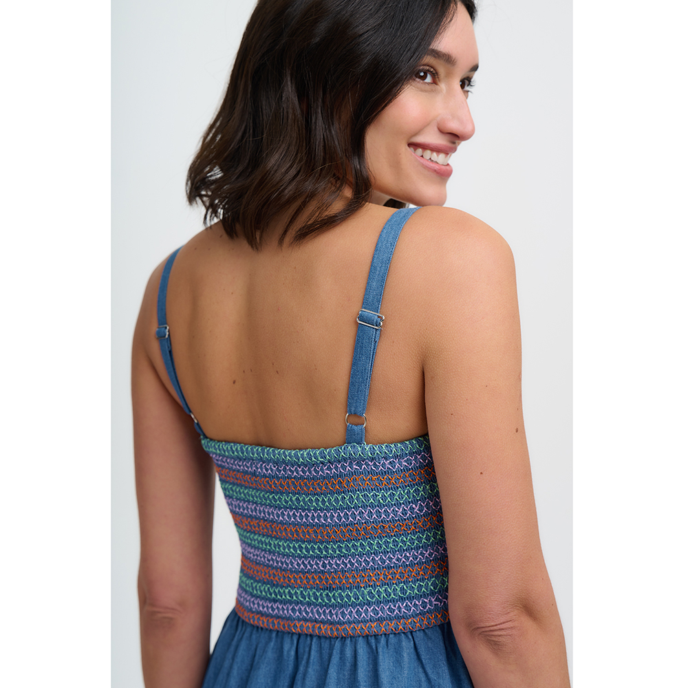 VESTIDO SUGARHILL BOUTIQUE MURREN SHIRRED MIDI DRESS | Ropa Streetwear Online