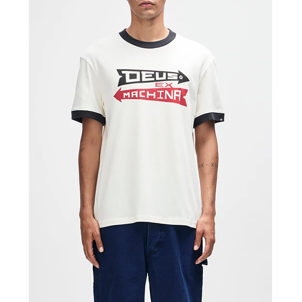 CAMISETA DEUS EX-MACHINA ARROWS RINGER PRISTINE WHITE | Ropa Streetwear Online
