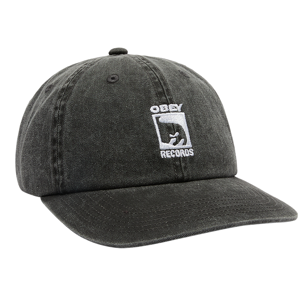 GORRA OBEY RECORDS 6 PANEL PIGMENT BLACK | Ropa Streetwear Online