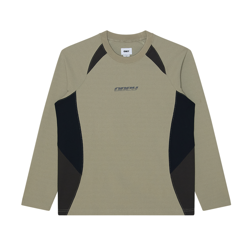 CAMISETA LS OBEY DELTA KNIT DRIED SAGE MULTI | Mechanic